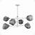 Modern 6-Light Hanging Chandelier 3D model small image 2