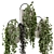 Concrete Pot Hanging Plants - Set 528 3D model small image 5