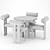 Hippo Chair Dining Set 3D model small image 1