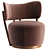 Rumba Beige Swivel Chair: Modern Classic Design 3D model small image 3
