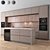 Sleek 3-Color Modern Kitchen 3D model small image 3