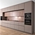 Sleek 3-Color Modern Kitchen 3D model small image 6