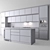 Sleek 3-Color Modern Kitchen 3D model small image 7