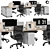 Elegant Office Chair Set 3D model small image 1