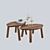 Walnut Finish Stockholm Table Set 3D model small image 1