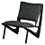 Sleek Boomerang Chair: Modern Comfort in Charcoal 3D model small image 2