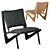 Sleek Boomerang Chair: Modern Comfort in Charcoal 3D model small image 3