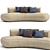 Modern Curved Fabric Sofa: Bubble Morada 3D model small image 1