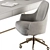 Elegant White & Gold Home Office Table 3D model small image 2