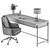 Elegant White & Gold Home Office Table 3D model small image 7