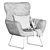 Elegant Leya Wingback Chair 3D model small image 6