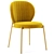 Luxury Velvet Dining Chair - Golden Upholstered Velvet Chair 3D model small image 2