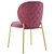 Luxury Velvet Dining Chair - Golden Upholstered Velvet Chair 3D model small image 4