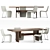 Rustic Beam Dining Table & Torrance Silver Branon Chair Set 3D model small image 1
