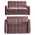 Gala Blom Corner Sofa Bed 3D model small image 2