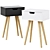 Sleek Mitra Bedside Table by Actona 3D model small image 1