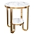 Sleek White Faux Marble End Table 3D model small image 1