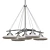 Sleek Brushed Nickel Halogen Chandelier 3D model small image 1