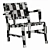 Elegant Teak & Leather Nuru Armchair 3D model small image 7