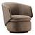 Elegant Crescent Swivel Armchair 3D model small image 1