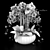 Elegant White Orchid Vase 3D model small image 3