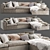 Luxury Mateo 4PC Sofa Set 3D model small image 1