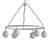 Sleek White Glass Globe Chandelier 3D model small image 2