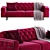 Elegant Porto Sofa Bed 3D model small image 2