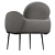 Bonnie Velvet Accent Armchair: Elegant & Comfortable 3D model small image 3