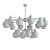Magnificent Tinted Glass Brass Chandelier 3D model small image 2