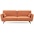 Edinburgh Orange Sofa Bed 3D model small image 1