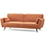 Edinburgh Orange Sofa Bed 3D model small image 2