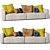 Luxurious Flexform Grandemare 2-Seat Sofa 3D model small image 1