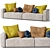 Luxurious Flexform Grandemare 2-Seat Sofa 3D model small image 2