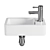 Tavistock Matrix Compact Basin - Left Tap Hole 3D model small image 2