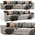 Ditre Italia Urban 3-Seater Sofa: Modern Elegance for Your Space 3D model small image 1
