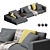 Poliform Mondrian Corner Sofa 3D model small image 2