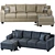 Ardsley Pewter 3-Piece Sectional 3D model small image 3