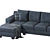 Ardsley Pewter 3-Piece Sectional 3D model small image 4