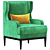 Elegant Camille Porada Armchair 3D model small image 1