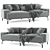 Summit Standard Sofa: Modern 2-Seater in Fabric 3D model small image 1