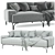 Summit Standard Sofa: Modern 2-Seater in Fabric 3D model small image 3