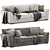 Elegant Malmaison 4 Seater Sofa 3D model small image 1