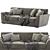 Elegant Malmaison 4 Seater Sofa 3D model small image 2