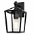 Elegant Black Outdoor Wall Lantern 3D model small image 1