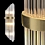 Golden Crystal Wall Sconce: Art Deco Elegance 3D model small image 1