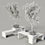 Cityscape Collection: Green Benches with Tree Planters 3D model small image 3
