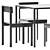 Elegant Iron Table with Na Xemena Chair 3D model small image 2