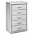 Elite Silver High Chest of Drawers 3D model small image 3