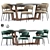 Sleek Upholstered Dining Set 3D model small image 1